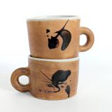 Set of 4 ceramic pieces by Madeleine Brault, Pottery of the Dove