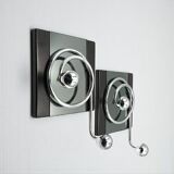 Paire de patères Space Age italiennes avec miroir Goffredo Reggiani des années.