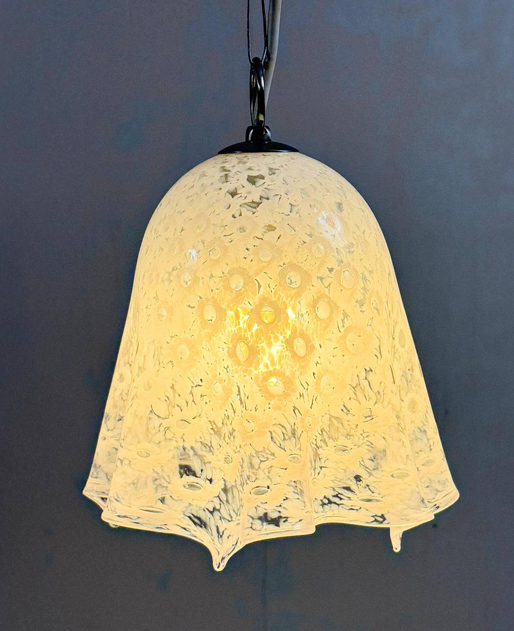 Paolo Venini. Mid-century ceiling lamp 'Fazzoletto', Murano glass, La Murrina, Italy, 1970s.