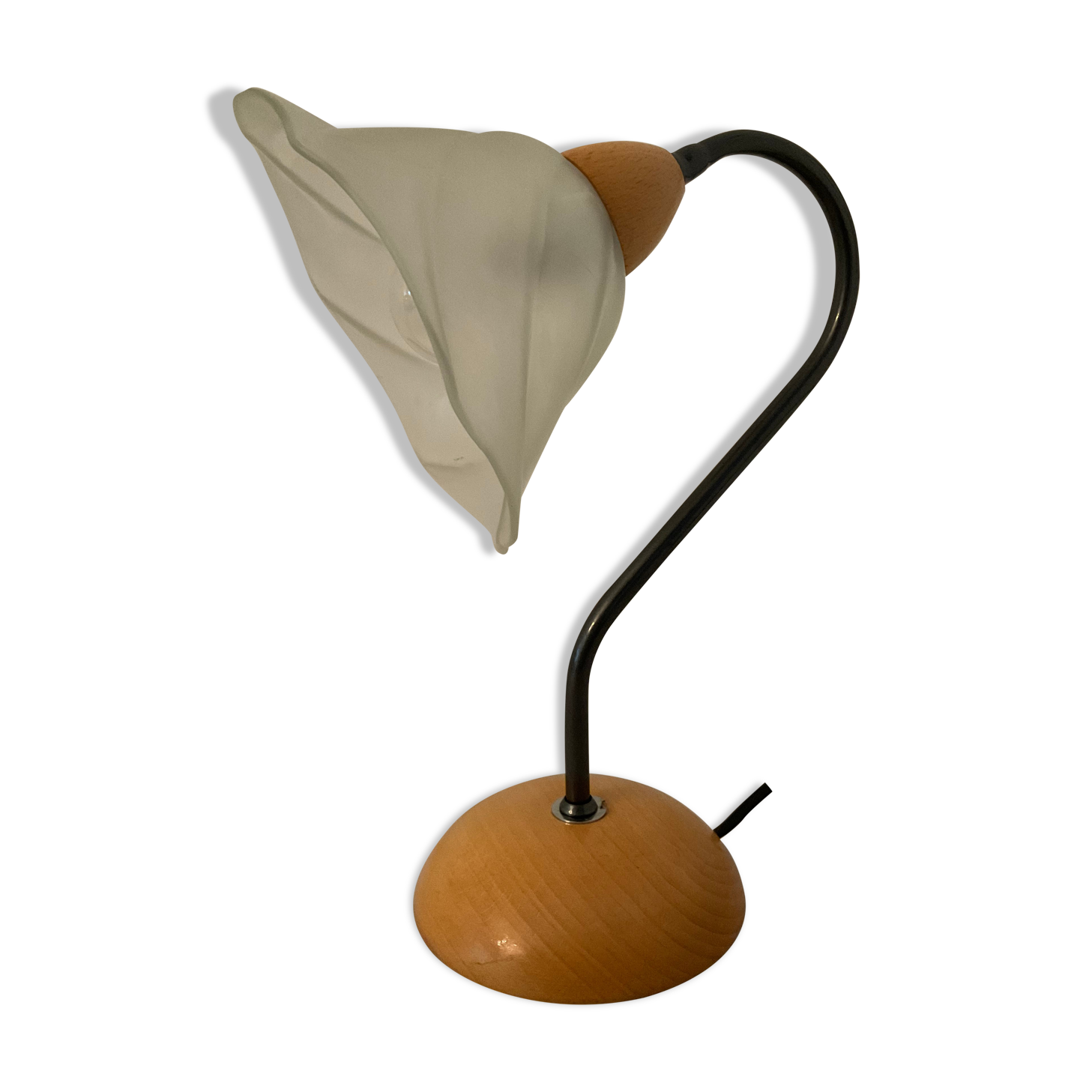 Vintage lamp from the 80s in wood and metal
