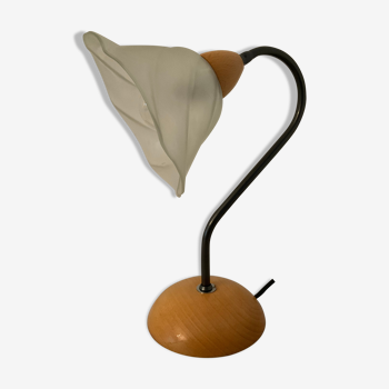 Lampe vintage des années 80 en bois et métal