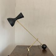 Diabolo lamp with marble counterweight