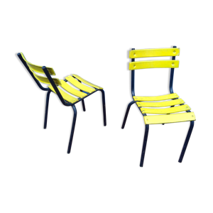 Paire de chaises de bistrot - jaune