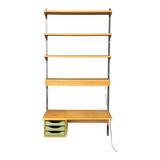 Vintage bookcase | Desk | With lighting | Kai Kristiansen | Wall shelves | Oak