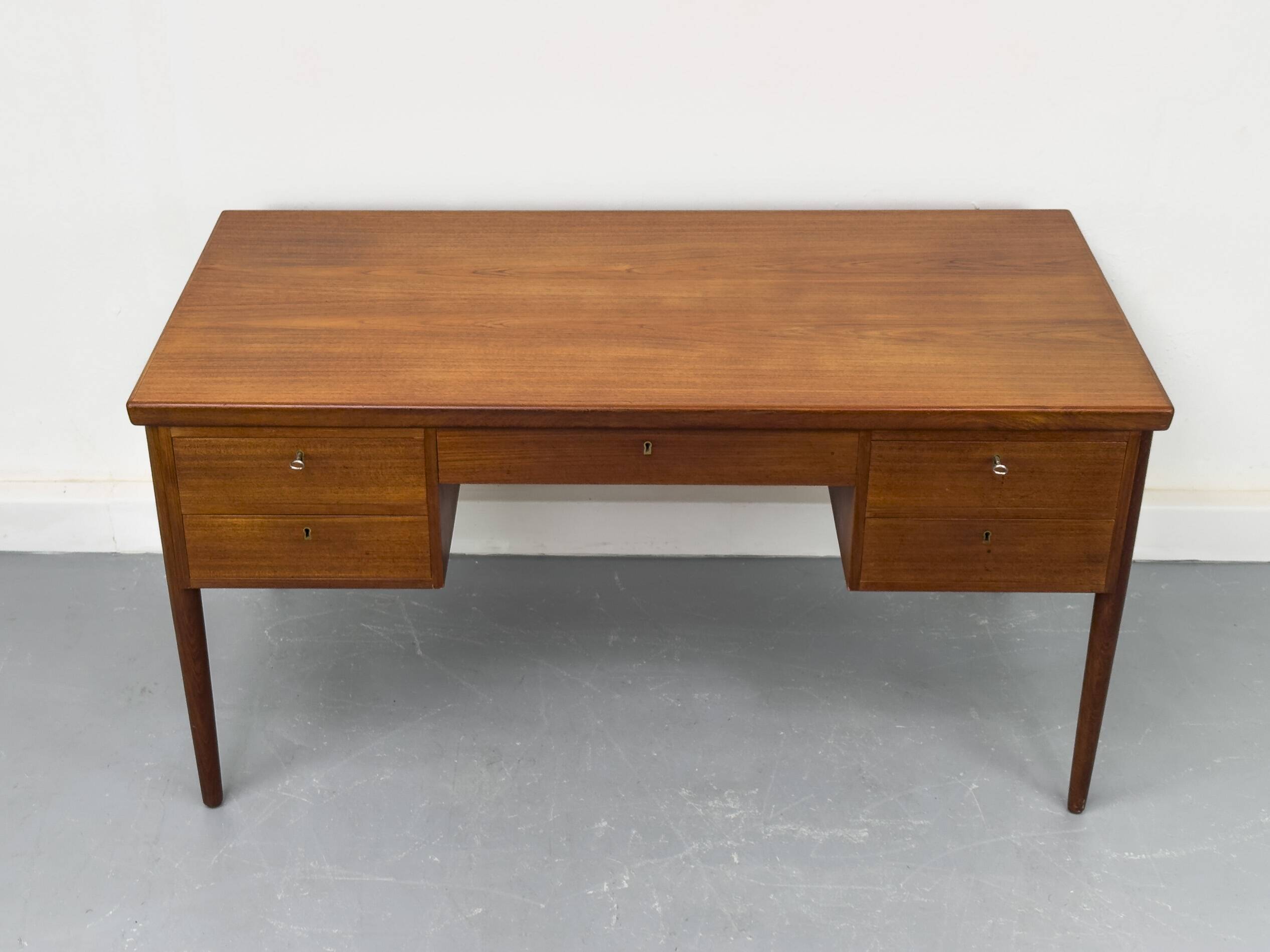 Danish Teak Desk with Drawers, 1960s