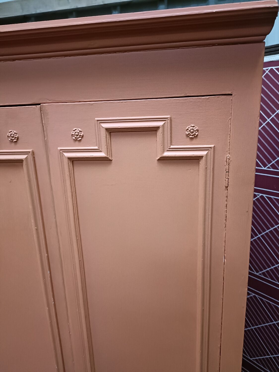 Vintage two-door cabinet with shelves