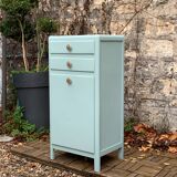 Commode de salle de bain vintage vert grisé