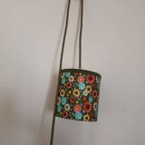 Nomadic bohemian chic lantern / floral fabric, jute cord