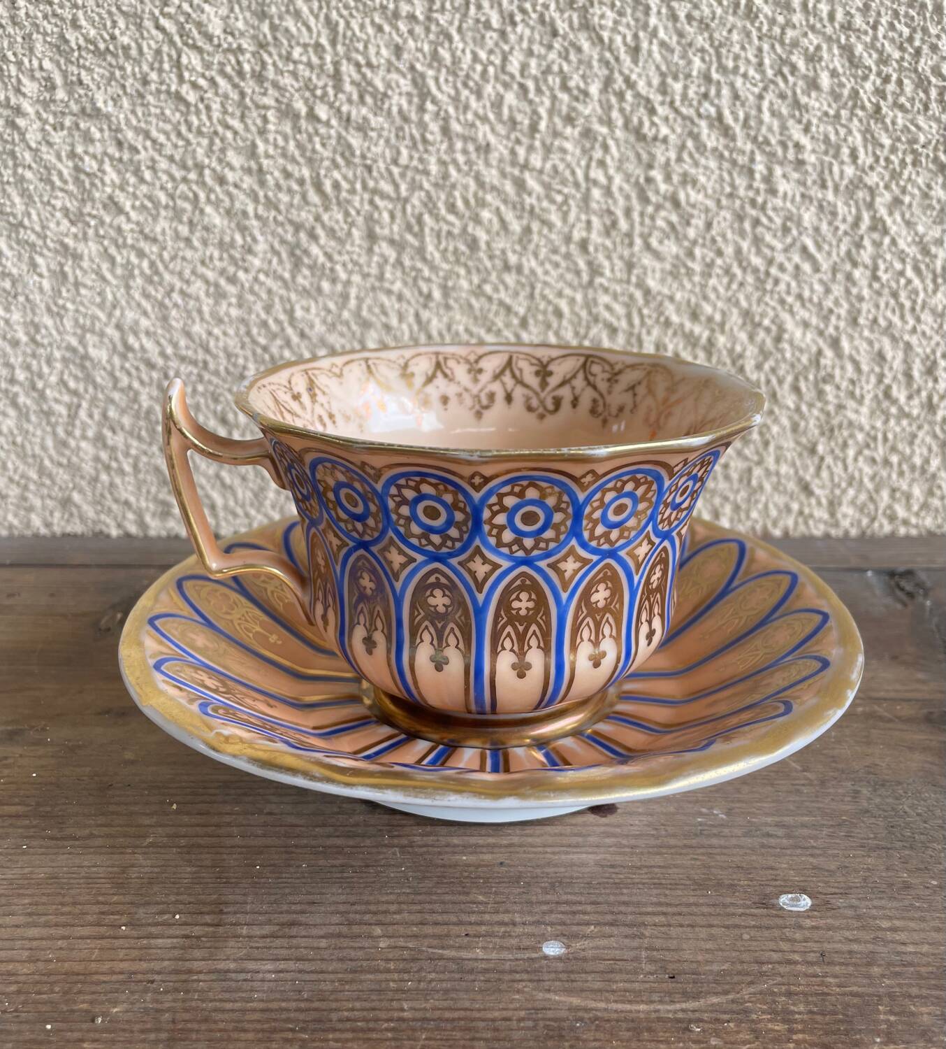 Mocha Cup and Saucer Mug Paris Table Porcelain Napoleon III Style 19th Century