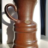 Vase en céramique numéroté brun du milieu du siècle d'Ueberlacken