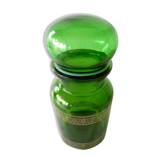 Vintage Emerald glass apothecary jar