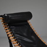 Chaise longue à dossier en épine dorsale par Peter Strassl, Allemagne des années 1970.