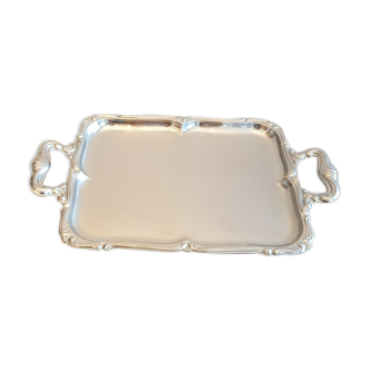 Vintage baroque tray in stainless steel Alfra Alessi Italy