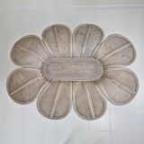 Vintage Oval Bamboo and Rattan Dining Table Base, France 1980's