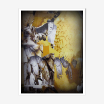 Collage numérique photo sur le thème l'ange gardien vendu encadré + sous verre