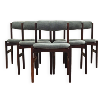 Ensemble de six chaises en palissandre, design danois, années 1960, production : Danemark