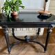 Table Pedestal table Napoleon III XIXth in black and gilded wood