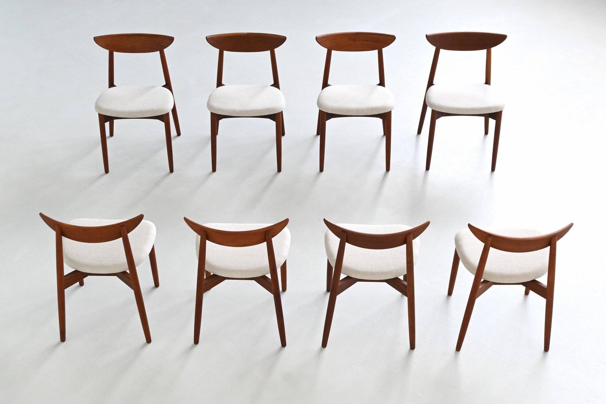 Harry Ostergaard set of eight dining chairs teak Randers 1960