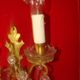 Pair of bronze and crystal wall lights with 2 arms of light