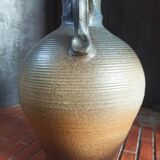 Vintage large pitcher vase in artisanal stoneware.
