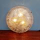 Large brass and frosted glass ceiling light, Hillebrand, 1970.