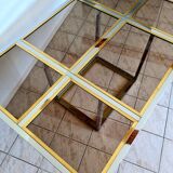 chrome and brass dining table from the 70s