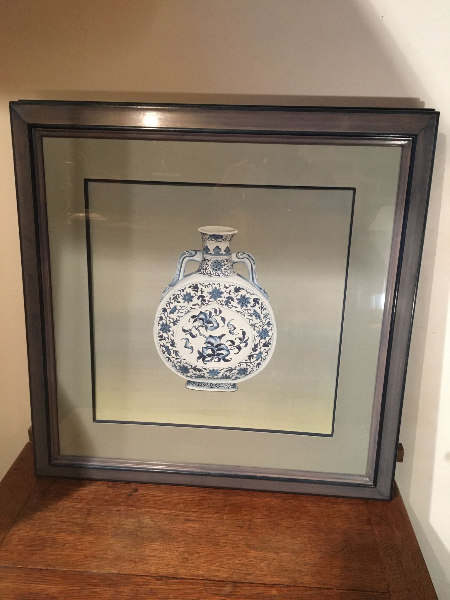 Ming blue and white pottery, hand-painted.