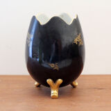 Egg-shaped porcelain vase decorated with Pierrot and Columbine