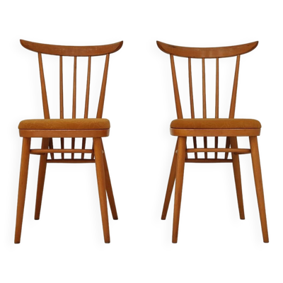 Paire de chaises de salle a manger bois par Tatra Pravenec 1960