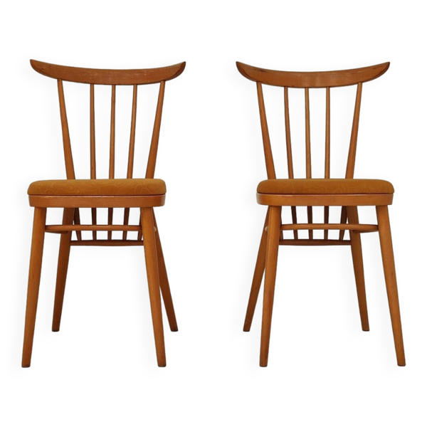 Paire de chaises de salle a manger bois par Tatra Pravenec 1960