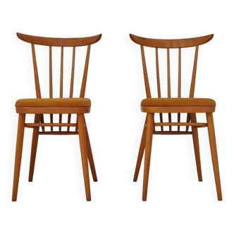 Pair of wooden dining room chairs by Tatra Pravenec 1960