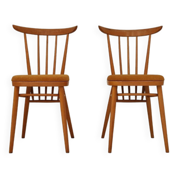 Pair of wooden dining room chairs by Tatra Pravenec 1960