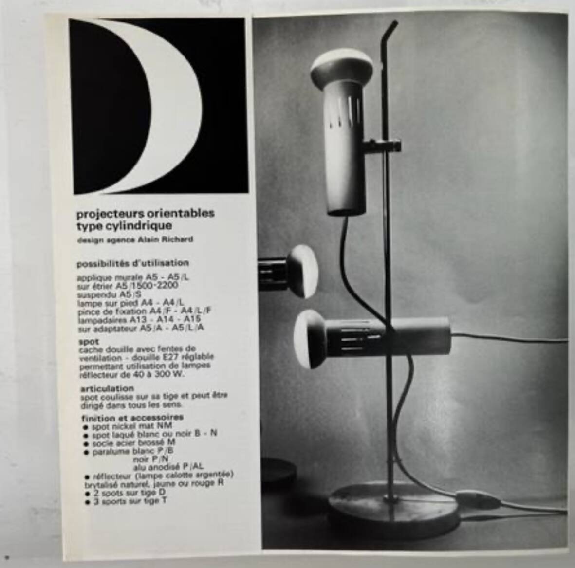 Alain Richard double A5 wall light