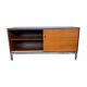 Enfilade 2 sliding doors in teak feet vintage chrome