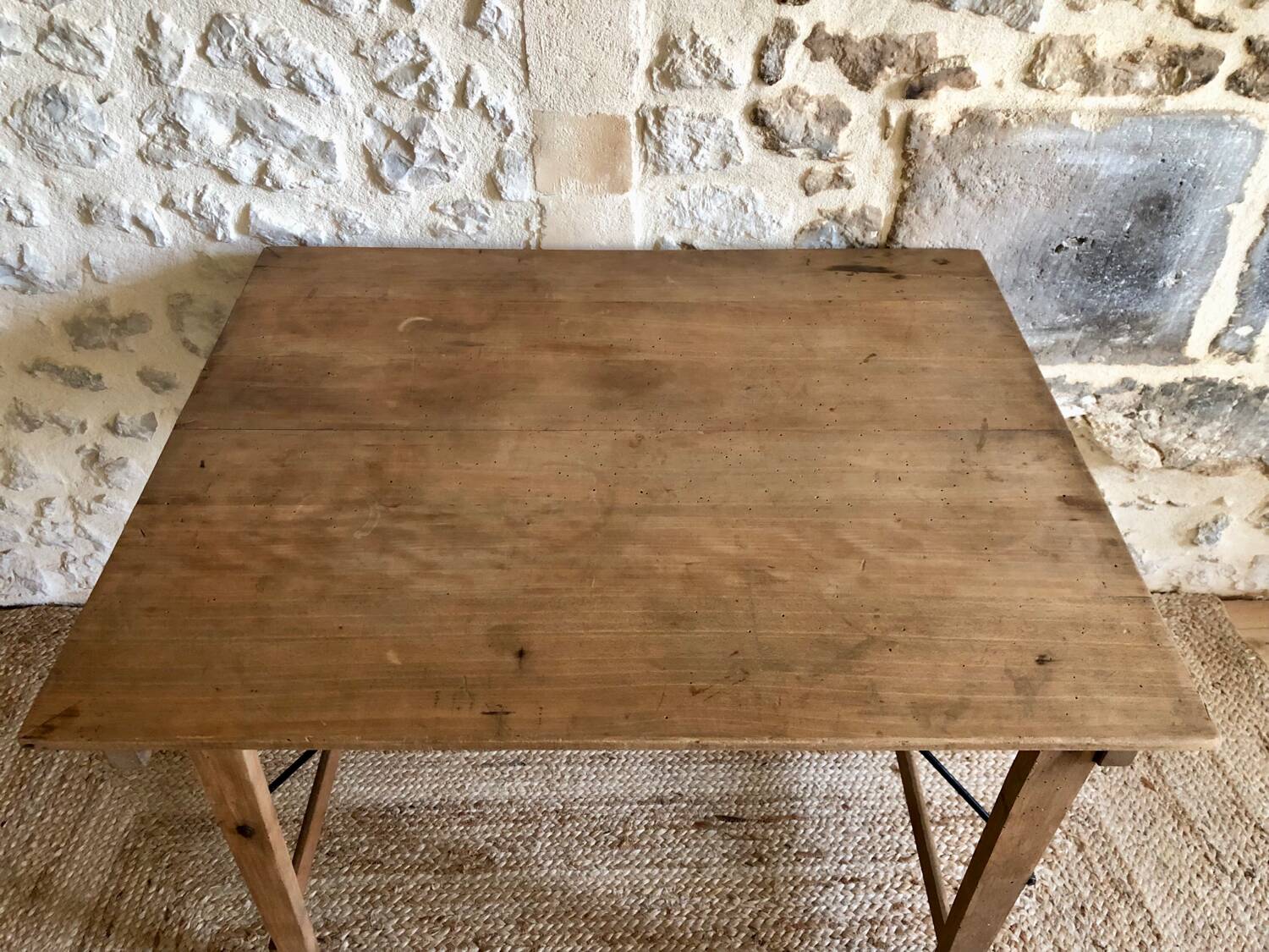 Renovated antique folding work table