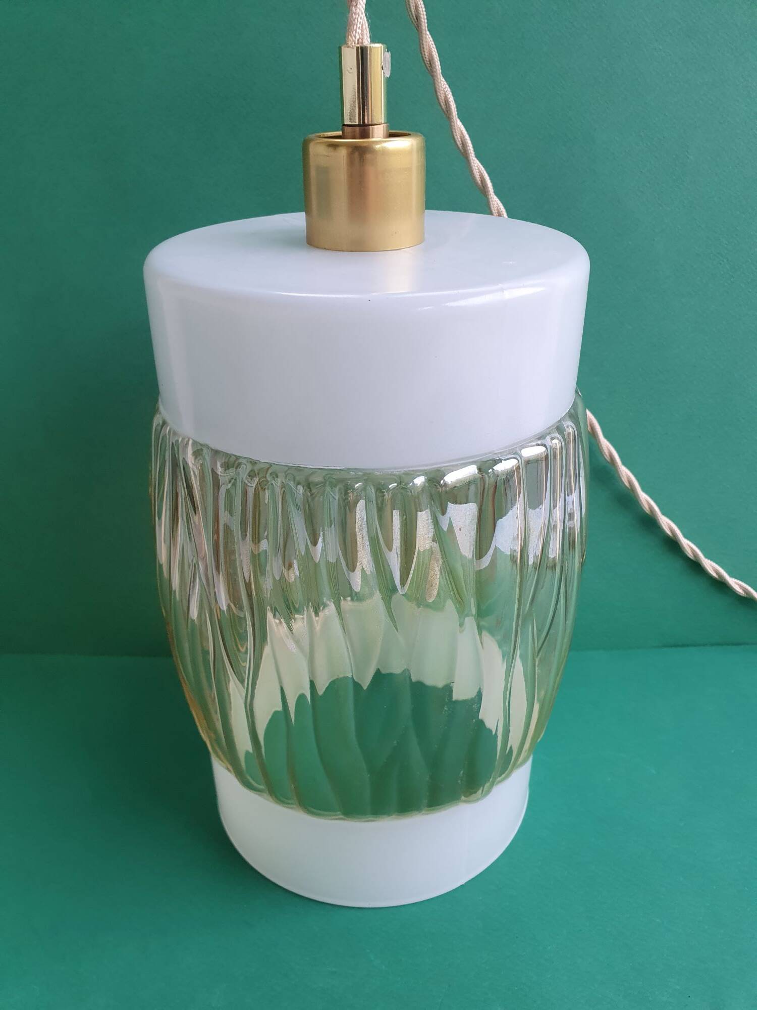 Vintage glass hanging lamp