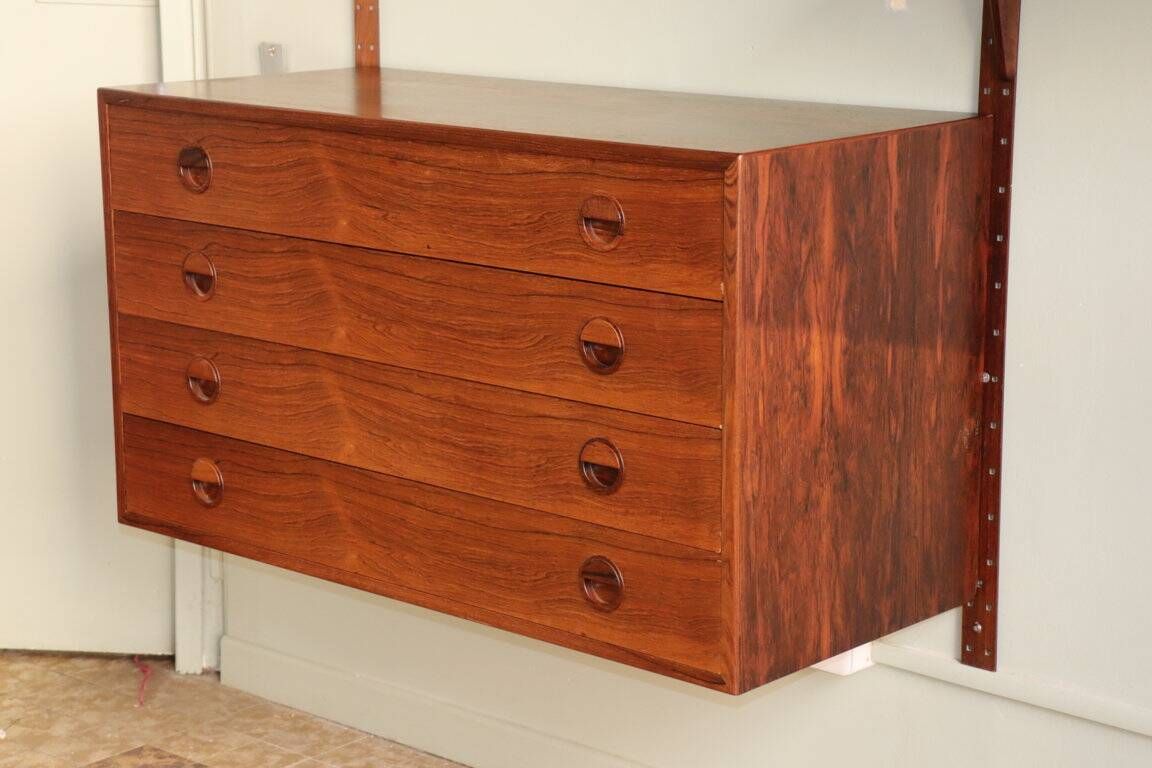 Modular rosewood wall bookcase by Thygesen and Sorensen for Hg Furniture, 1960