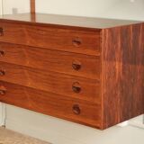Modular rosewood wall bookcase by Thygesen and Sorensen for Hg Furniture, 1960