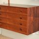 Modular rosewood wall bookcase by Thygesen and Sorensen for Hg Furniture, 1960