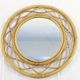 Miroir vintage rond en rotin