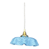 Vintage blue Clichy glass pendant light