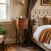 Louis XV style bedside table in marquetry