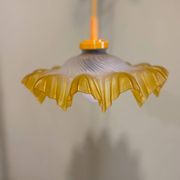 Art Deco orange glass pendant light