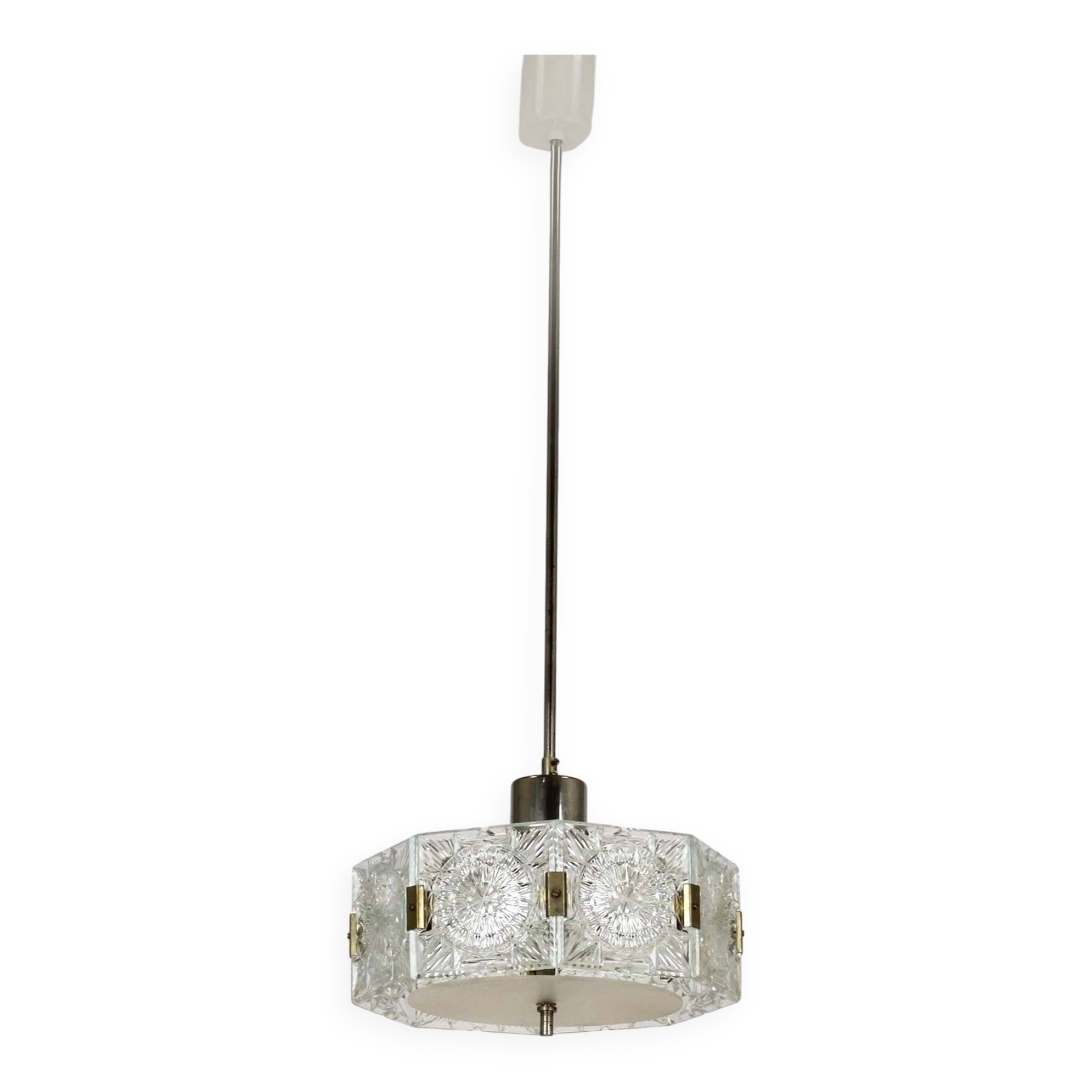 Lampe à Suspension Sculpturale Vintage en Verre par Kamenický Šenov, 1970s