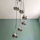 Large chrome metal cascade chandelier, design by Hans-Agne Jakobsson, 1960-70.