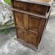 Antique walnut confiturier in Louis XIII style with diamond point panel.