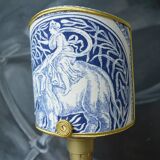 Clip-on lampshade, blue toile de Jouy
