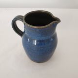 Small blue ceramic pitcher Signed Poterie de Nault