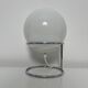 Spherical accent lamp in chrome steel and opaline glass space age