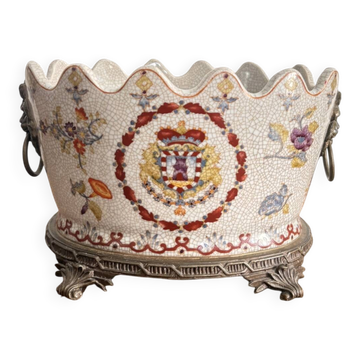 Ancien Jardinière Cache Pot Maison Samson 1866 XIXème Compagnie Indes